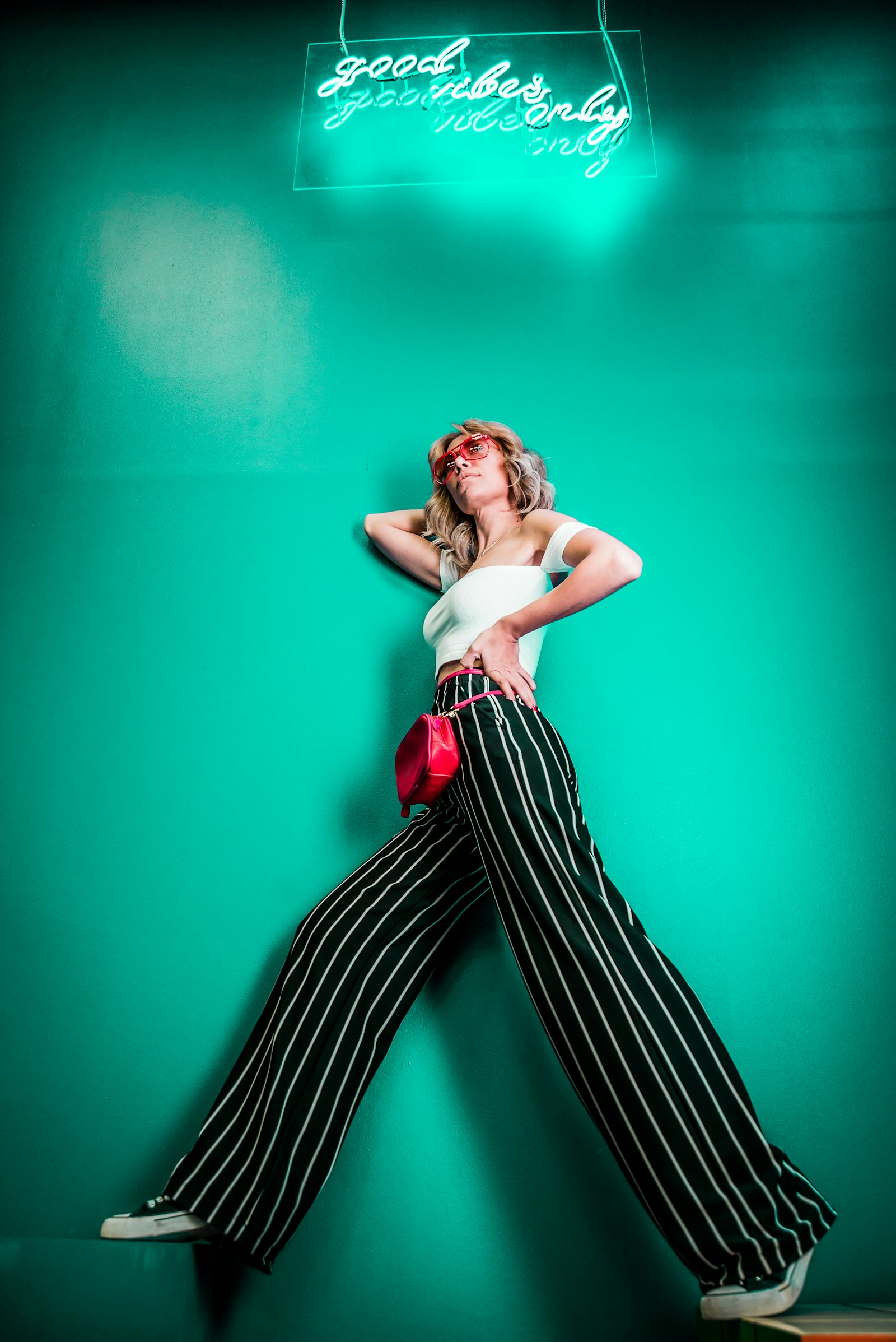 Satin slip dress in soft light