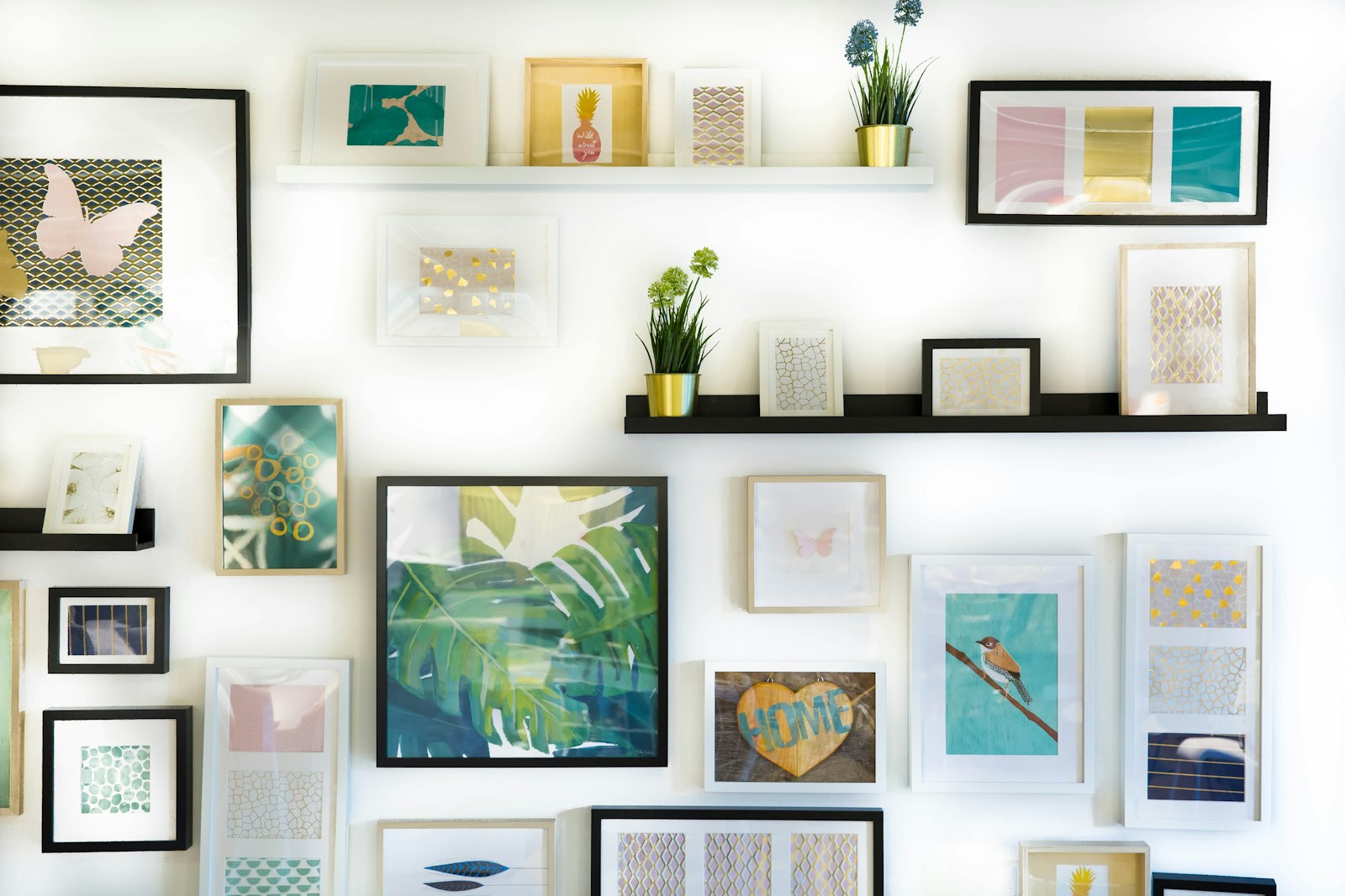 Nordic style wall decor and mirror interior